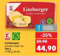 Kaufland LIMBURGER Přírodní zrající sýr nabídka