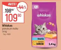 Globus Whiskas granule pro kočky 1,4 kg nabídka