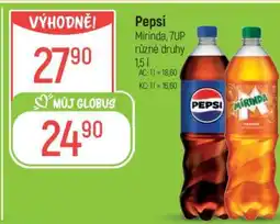 Globus Pepsi, Mirinda, 7UP různé druhy nabídka
