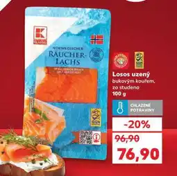Kaufland Losos uzený bukovým kouřem, za studena 100 g nabídka
