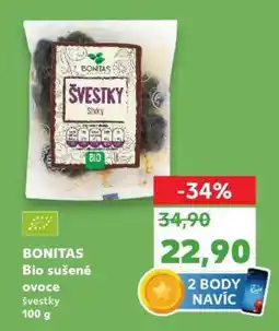 Kaufland BONITAS Bio sušené ovoce švestky nabídka
