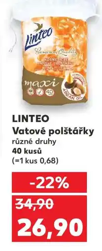 Kaufland Linteo vatové polštářky nabídka