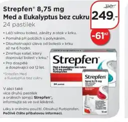 Magistra lékárny Strepfen Med a Eukalyptus bez cukru nabídka