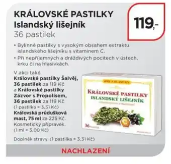 Magistra lékárny Královské pastilky islandský lišejník nabídka
