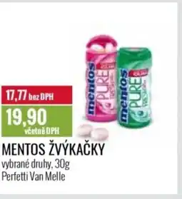 Ratio Mentos žvýkačky nabídka