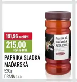 Ratio DRANA Paprika sladká maďarská nabídka
