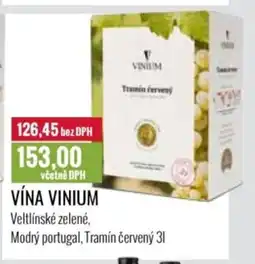 Ratio Vína Vinium nabídka