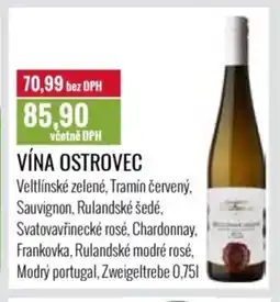 Ratio Vína Ostrovec nabídka