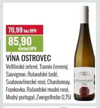 Ratio Vína Ostrovec nabídka
