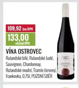 Ratio Vína Ostrovec nabídka