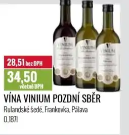 Ratio Vína Vinium pozdní sběr nabídka