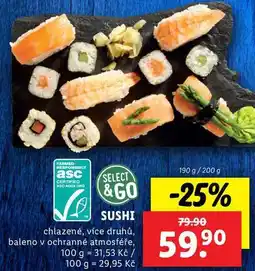 Lidl SUSHI, 190 g/200 g nabídka