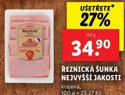 Lidl ŘEZNICKÁ ŠUNKA NEJVYŠŠÍ JAKOSTI, 150 g nabídka