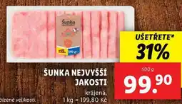 Lidl ŠUNKA NEJVYŠŠÍ JAKOSTI, 500 g nabídka