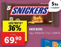 Lidl SNICKERS, 5x 50 g nabídka