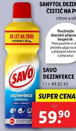 Lidl SAVO DEZINFEKCE, 1,2 l nabídka