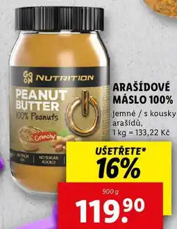 Lidl ARAŠÍDOVÉ MÁSLO 100%, 900 g nabídka