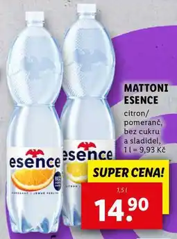 Lidl MATTONI ESENCE, 1,5 l nabídka