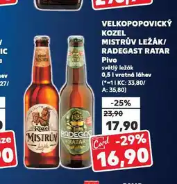 Kaufland Pivo velkopopovický kozel nabídka