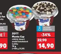 Kaufland Zott monte cup nabídka