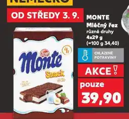 Kaufland Monte mléčný dezert nabídka