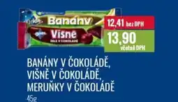 Ratio Banány v čokoládě, višně v čokoládě, meruňky v čokoládě nabídka