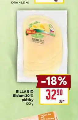 Billa BILLA BIO Eidam 30% plátky 100 g nabídka
