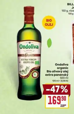Billa Ondoliva organic Bio olivový olej extra panenský 500 ml nabídka