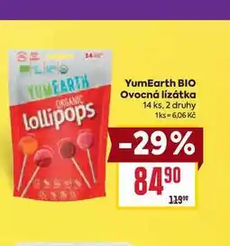 Billa YumEarth BIO Ovocná lízátka 14 ks nabídka