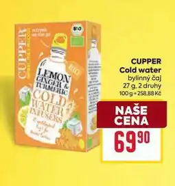 Billa CUPPER Cold water bylinný čaj 27 g nabídka