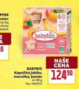Billa BABYBIO Kapsička jablko, meruňka, banán 4×90 g nabídka