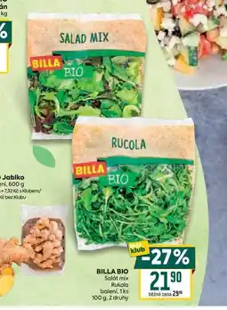Billa BILLA BIO Salát mix Rukola balení, 1 ks 100 g nabídka