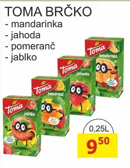BENE Nápoje Toma 0.25l, vybrané druhy nabídka
