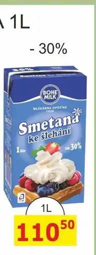 BENE Nápoje BOHE MILK MLEKÁRNA Smetana ke šlehání tuk 30%, 1L nabídka