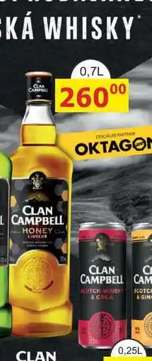 BENE Nápoje CLAN CAMPBEL SKOTSKÁ WHISKEY honey 0,7L nabídka