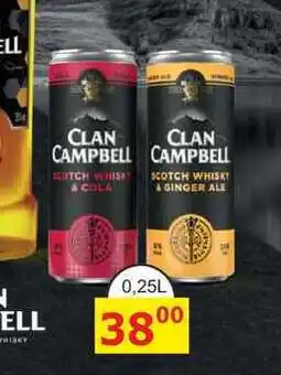 BENE Nápoje CLAN CAMPBELL SCOTCH WHISKY A GINGER ALE 0,25L nabídka
