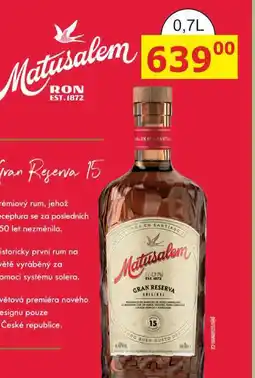 BENE Nápoje Ron Matusalem Gran reserva 15 rum 700ml nabídka