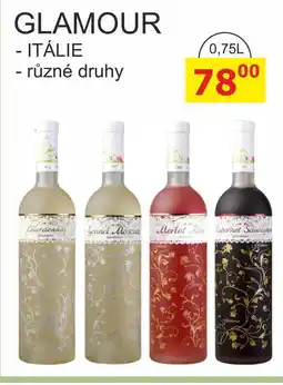 BENE Nápoje GLAMOUR - ITÁLIE - různé druhy 0,75L nabídka