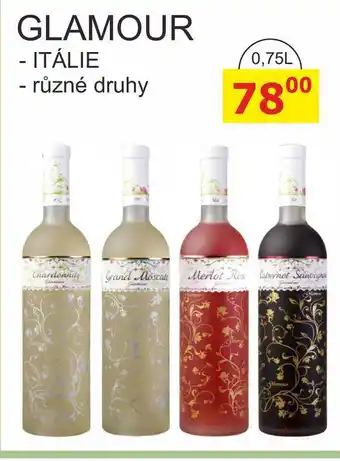 BENE Nápoje GLAMOUR - ITÁLIE - různé druhy 0,75L nabídka