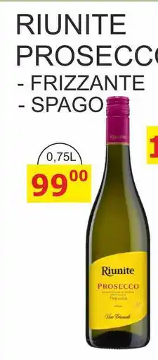 BENE Nápoje RIUNITE PROSECCO - FRIZZANTE 0,75L nabídka