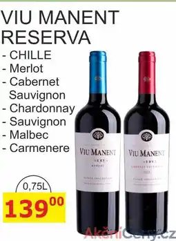 BENE Nápoje VIU MANENT RESERVA - Merlot 0,75L nabídka