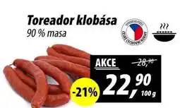 ZEMAN Toreador klobása 90% masa, 100 g nabídka