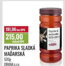 Ratio PAPRIKA SLADKÁ MAĎARSKÁ 520g nabídka