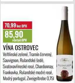 Ratio VÍNA OSTROVEC 0,75l nabídka