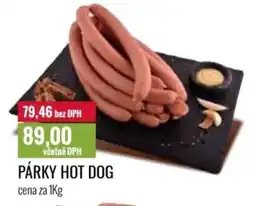 Ratio Párky hot dog nabídka