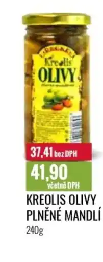 Ratio Kreolis olivy plněné mandlí nabídka