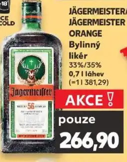 Kaufland JÄGERMEISTER/ JÄGERMEISTER Orange Bylinný likér nabídka