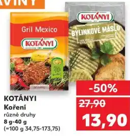 Kaufland KOTÁNYI Koření nabídka