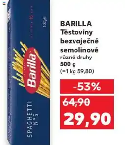 Kaufland BARILLA Těstoviny bezvaječné semolinové nabídka