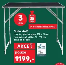 Kaufland Sada stolů nabídka